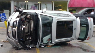 Man Flips Car Trying To Save Pizza